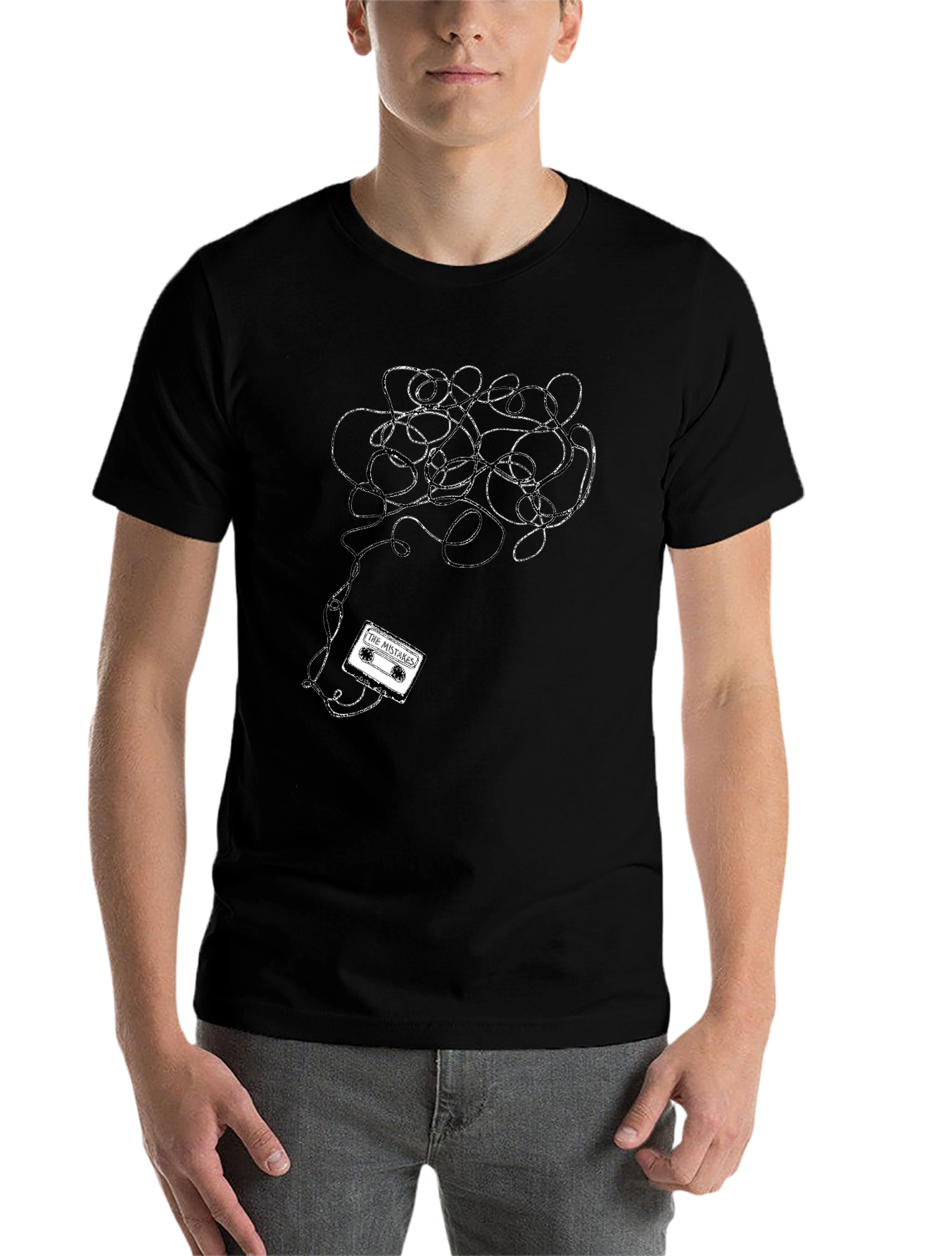 Tangled Tape Tee - Black Cotton Graphic T-Shirt