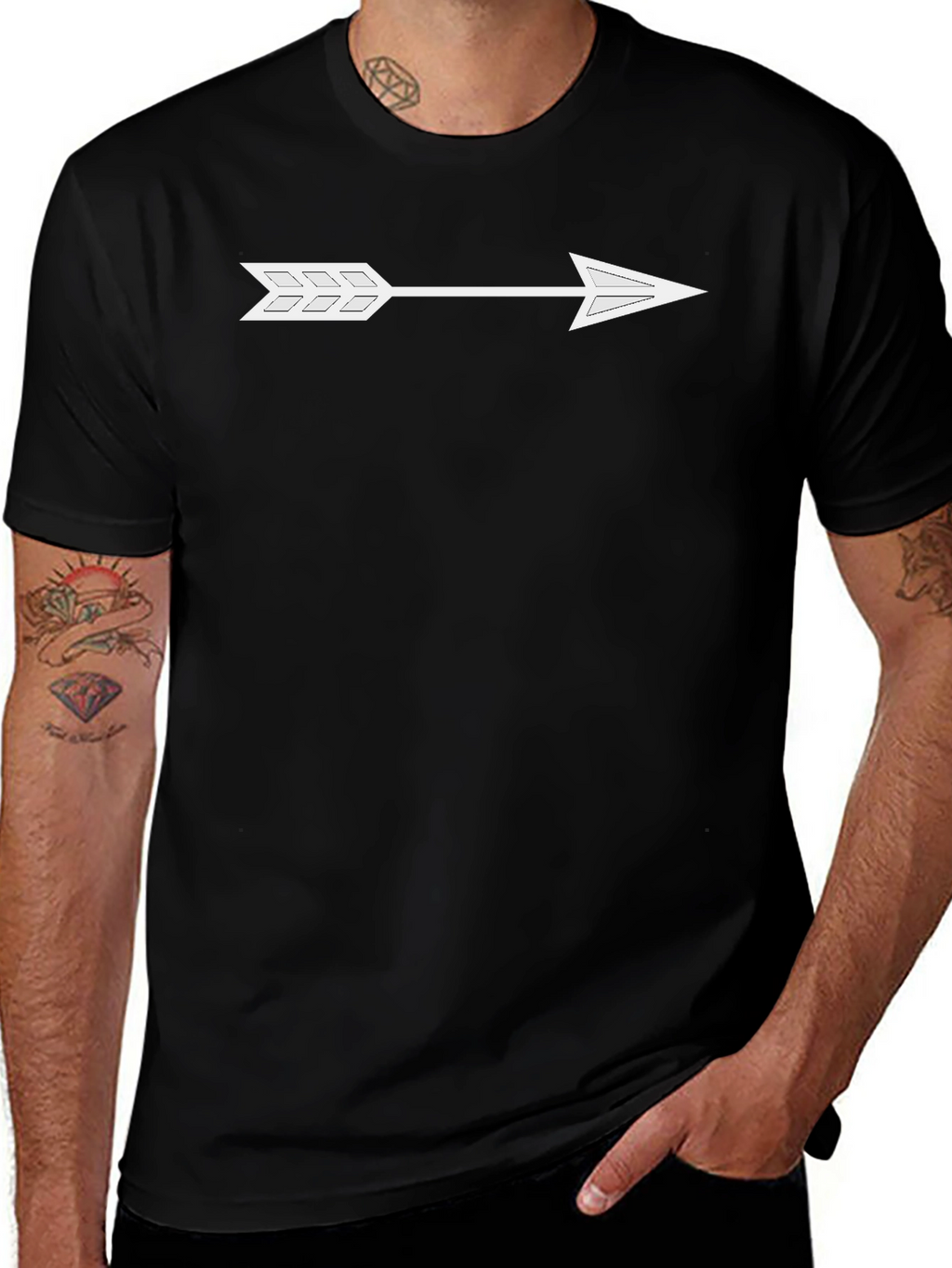 Arrow Graphic Black T-Shirt - Trendy Casual Wear