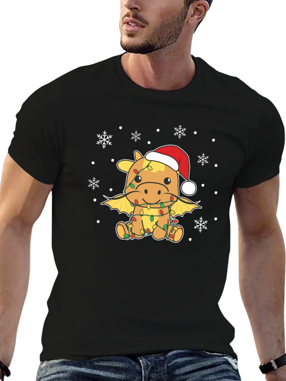 Christmas Dragon T-Shirt - Festive Holiday Apparel