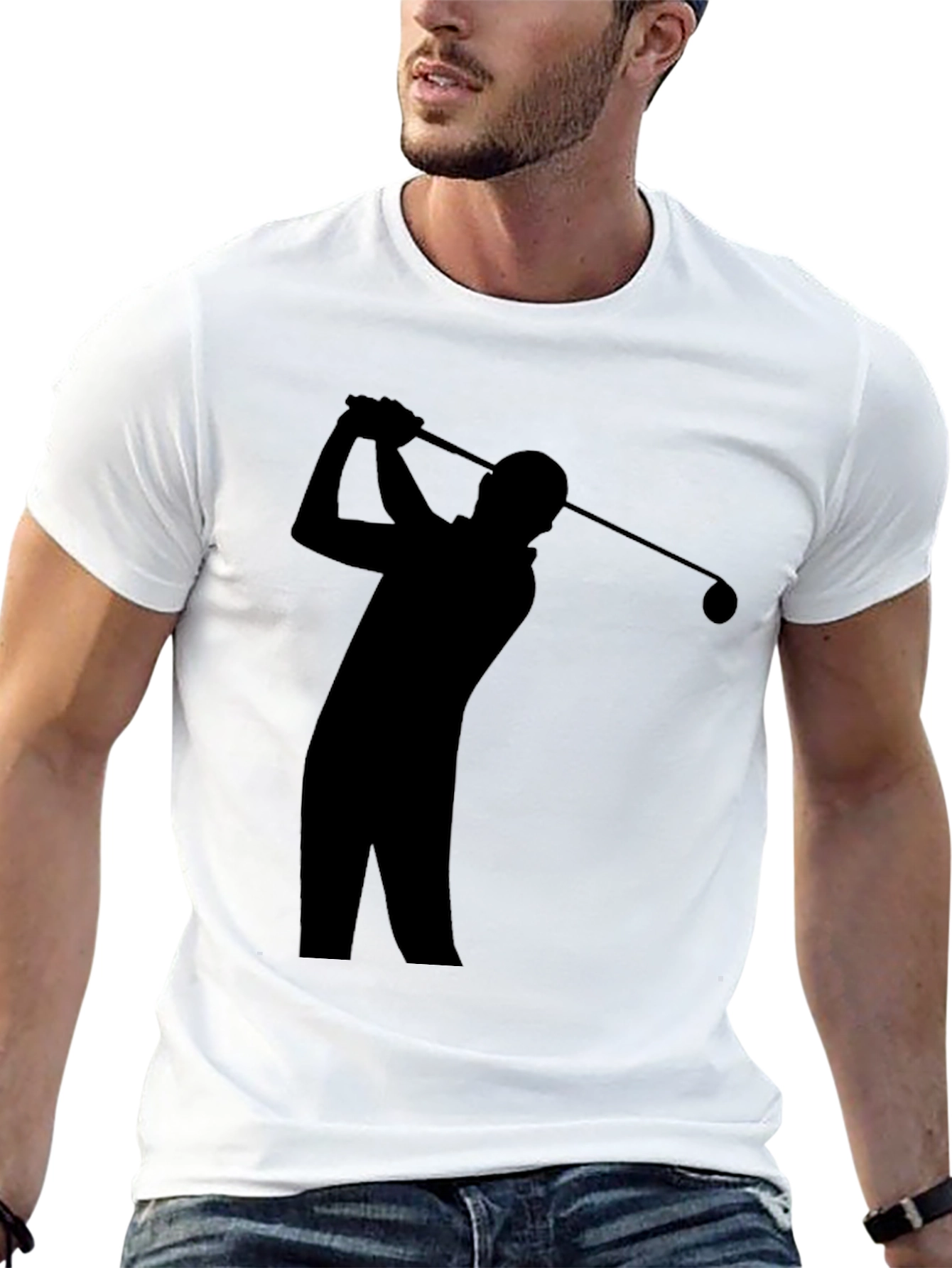 Golf Swing Silhouette Tee - Sporty Style