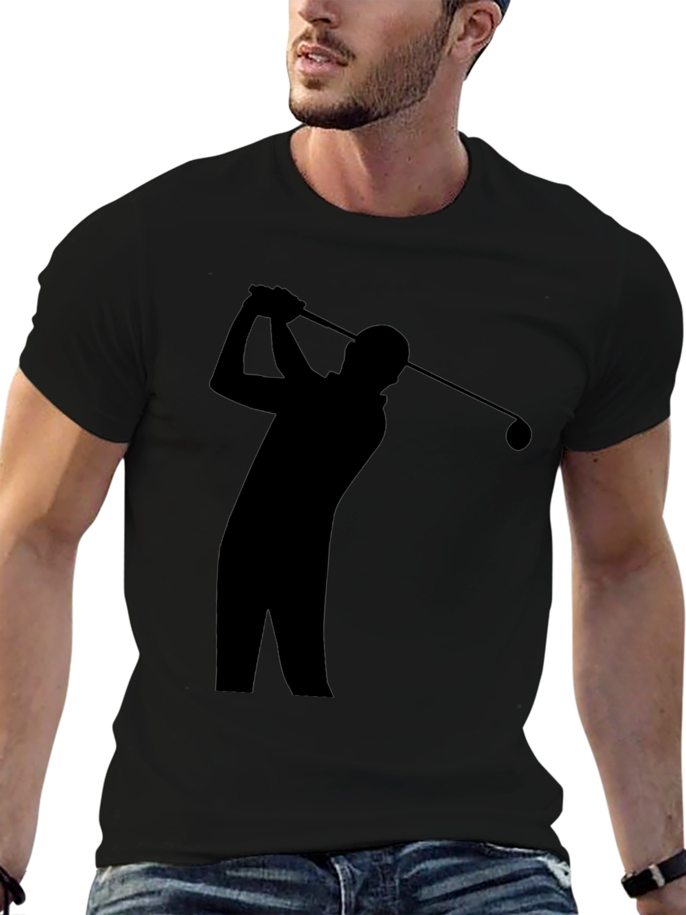 Golf Swing Silhouette Tee - Sporty Style