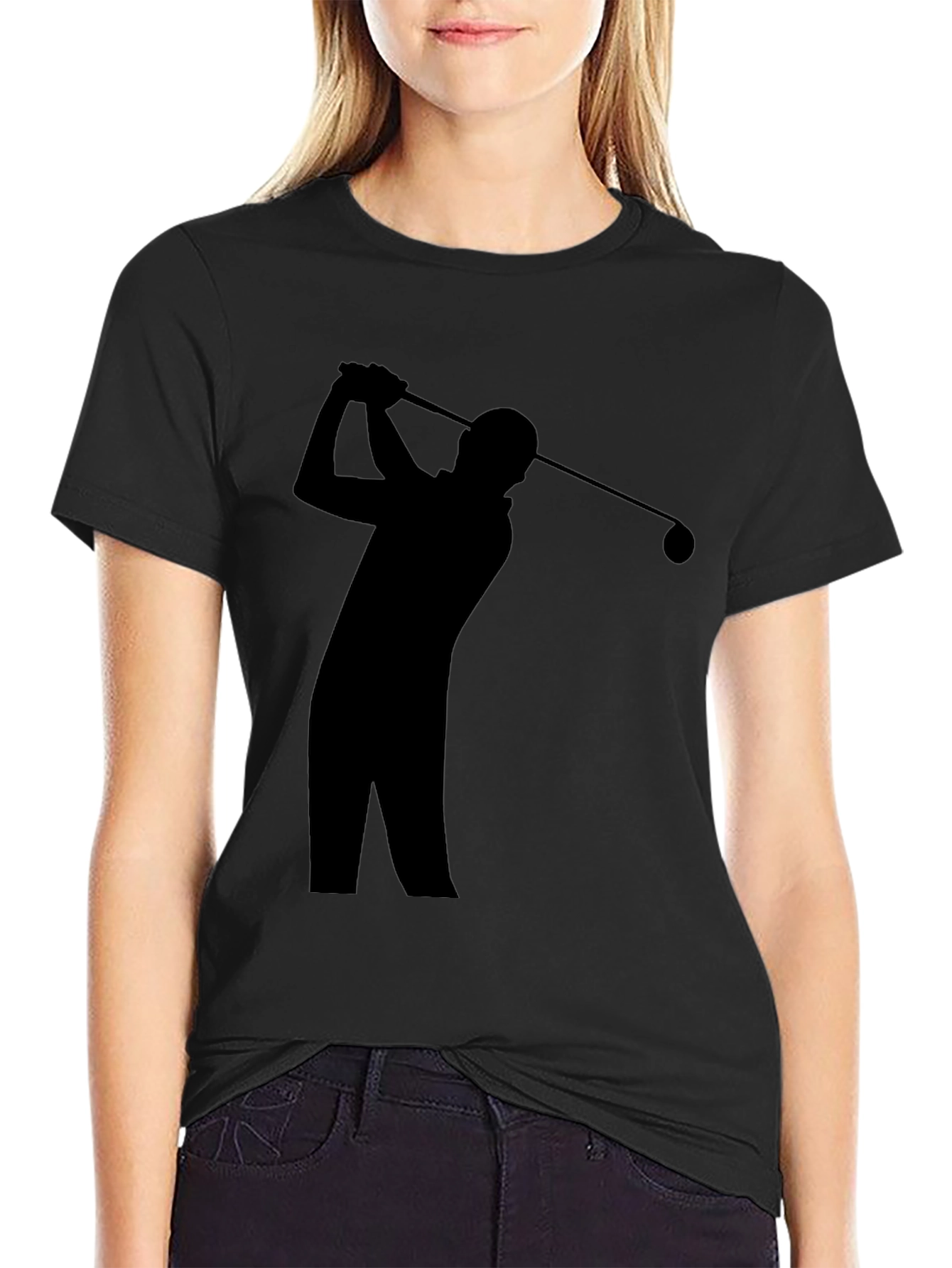 Golf Swing Silhouette Tee - Sporty Style