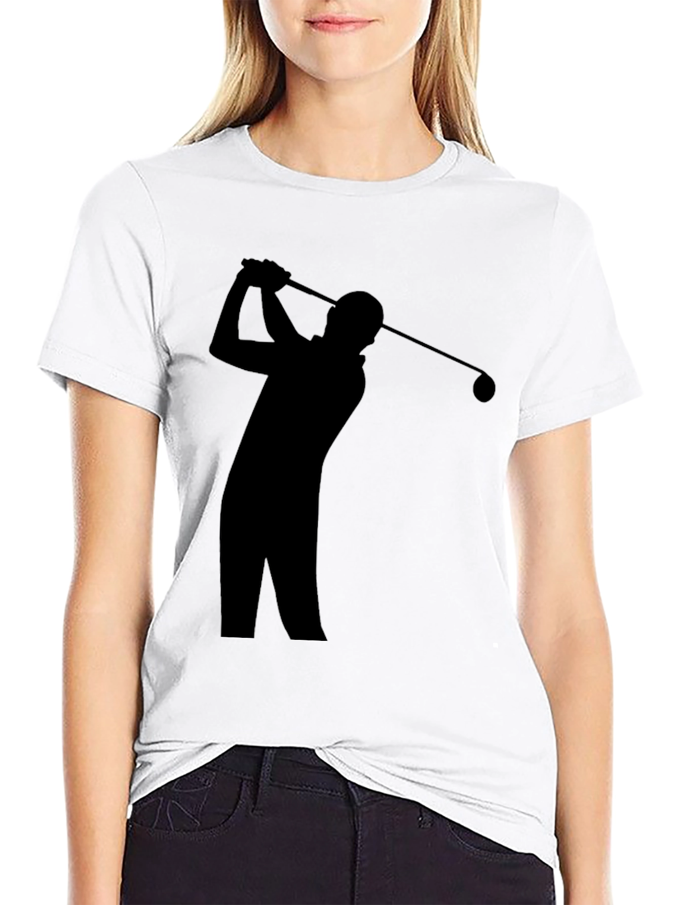 Golf Swing Silhouette Tee - Sporty Style