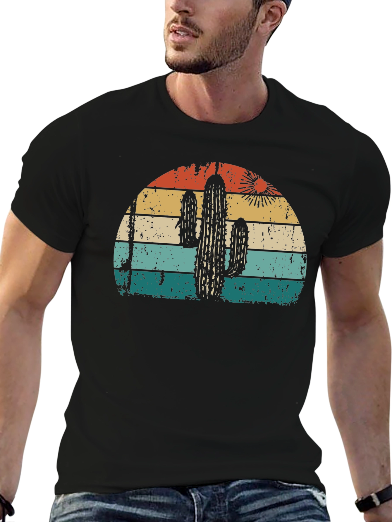 Retro Cactus Sunset Graphic Tee