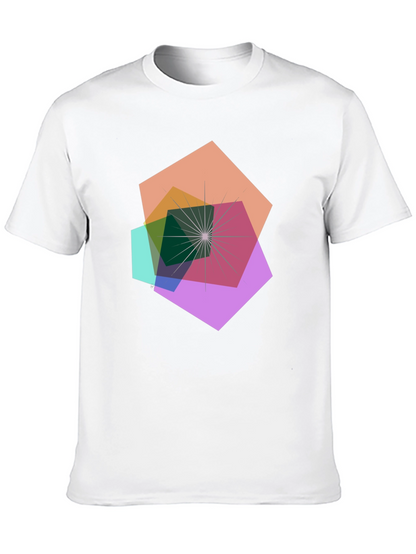 Geometric Abstract Design Black T-Shirt
