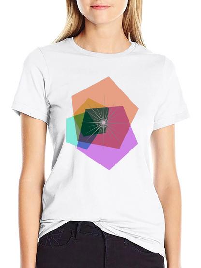 Geometric Abstract Design Black T-Shirt
