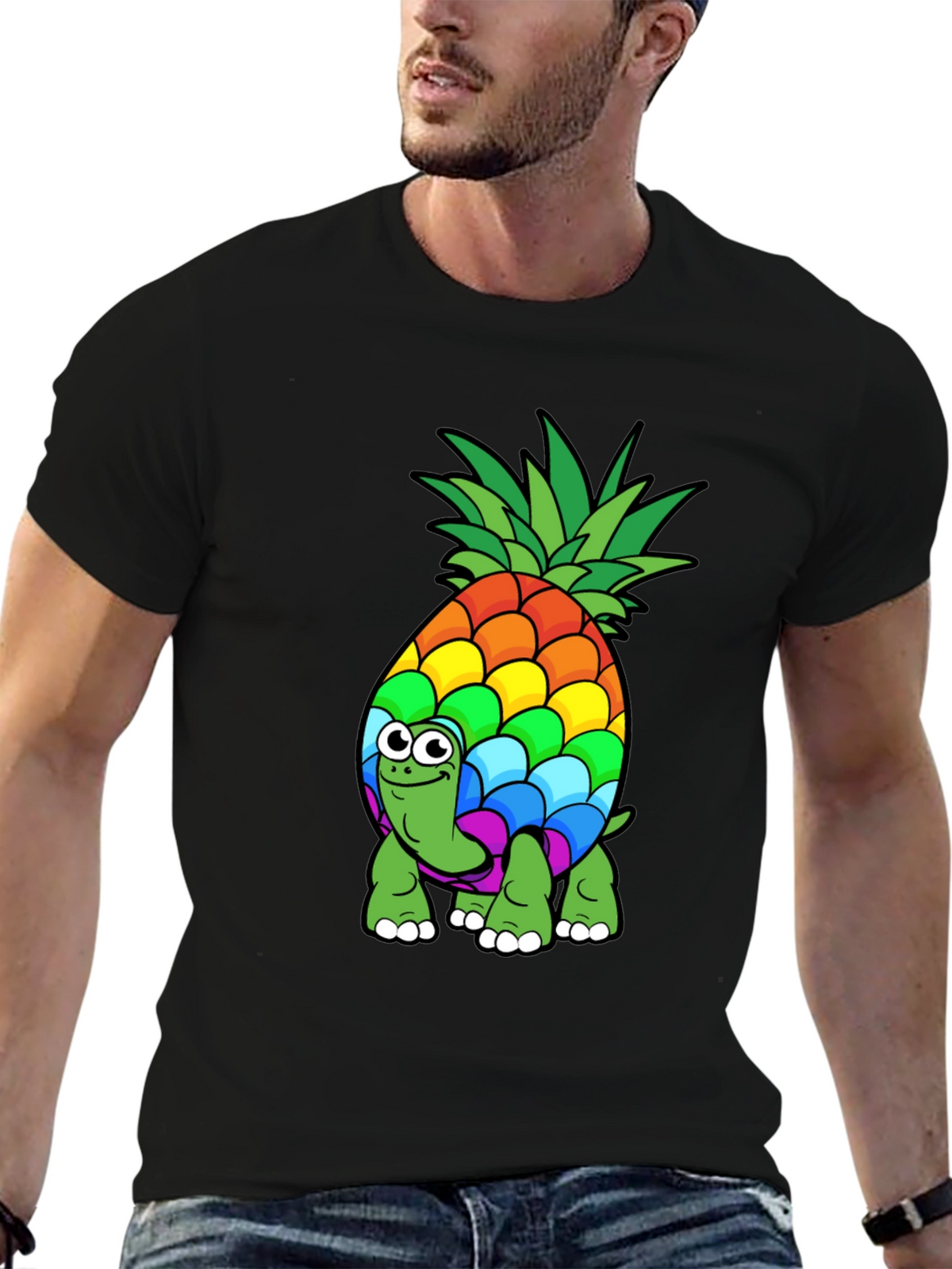 Rainbow Pineapple Turtle T-Shirt - Fun & Unique Design