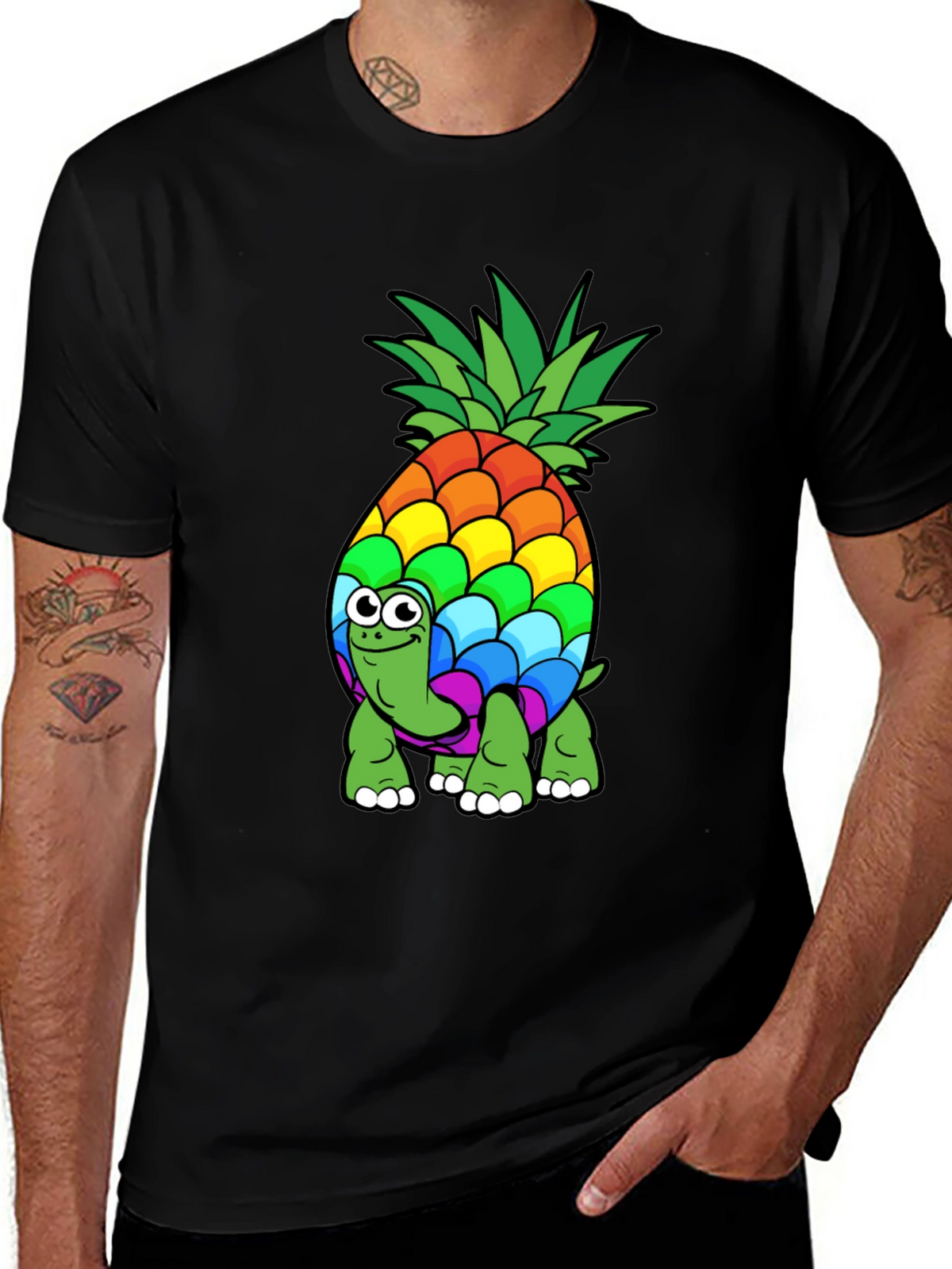 Rainbow Pineapple Turtle T-Shirt - Fun & Unique Design