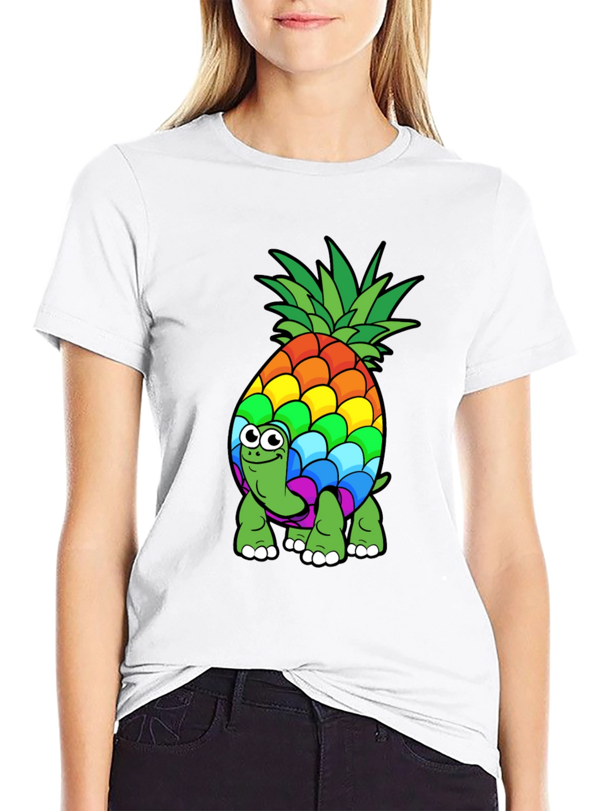 Rainbow Pineapple Turtle T-Shirt - Fun & Unique Design