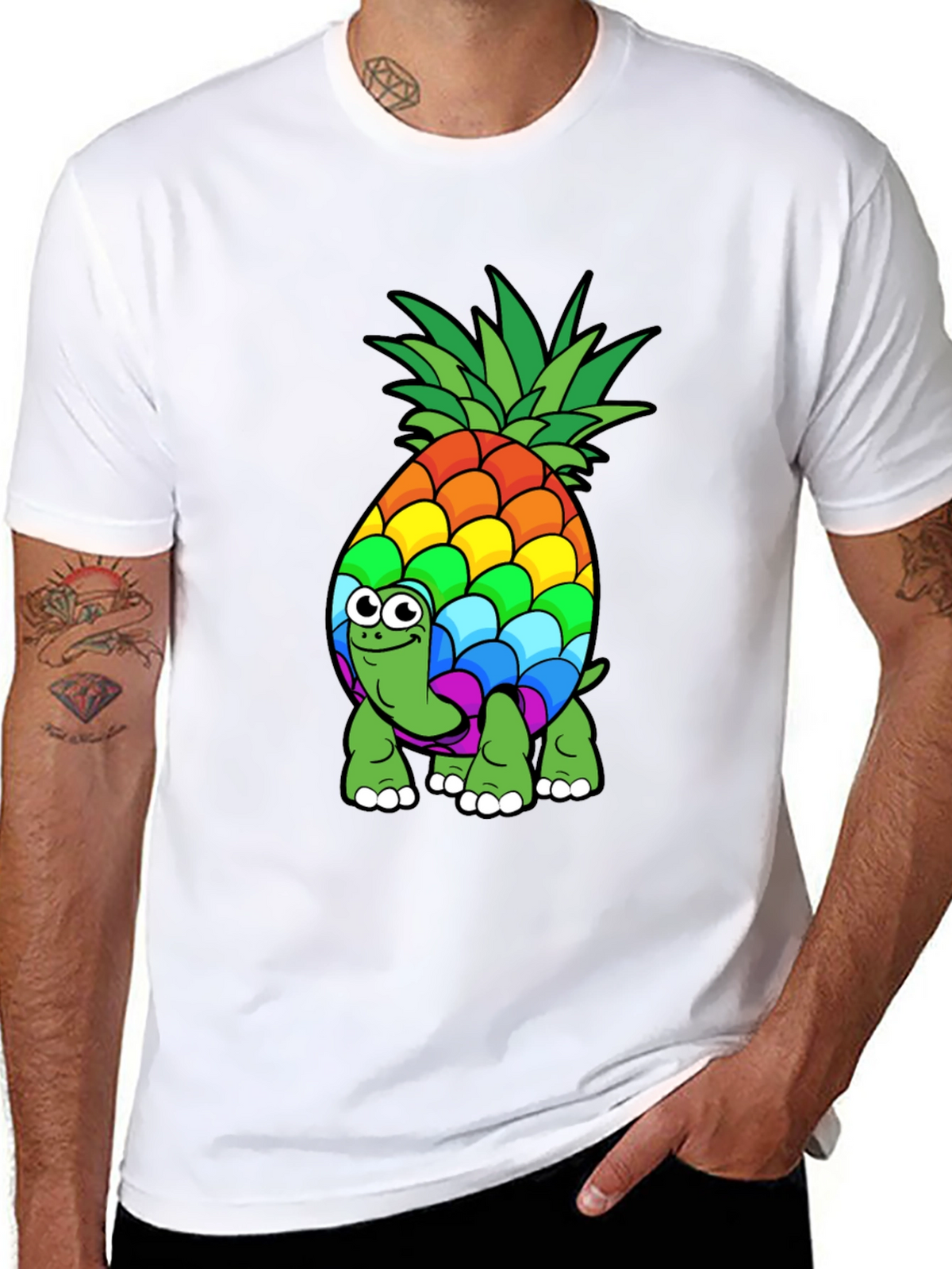 Rainbow Pineapple Turtle T-Shirt - Fun & Unique Design