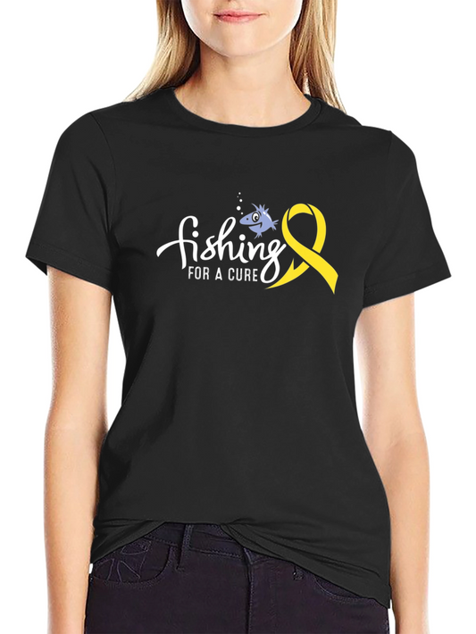 Fishing for a Cure T-Shirt - Childhood Cancer Awareness