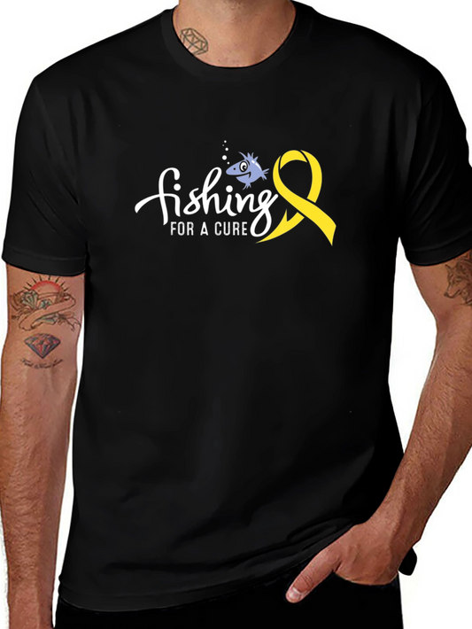 Fishing for a Cure T-Shirt - Childhood Cancer Awareness