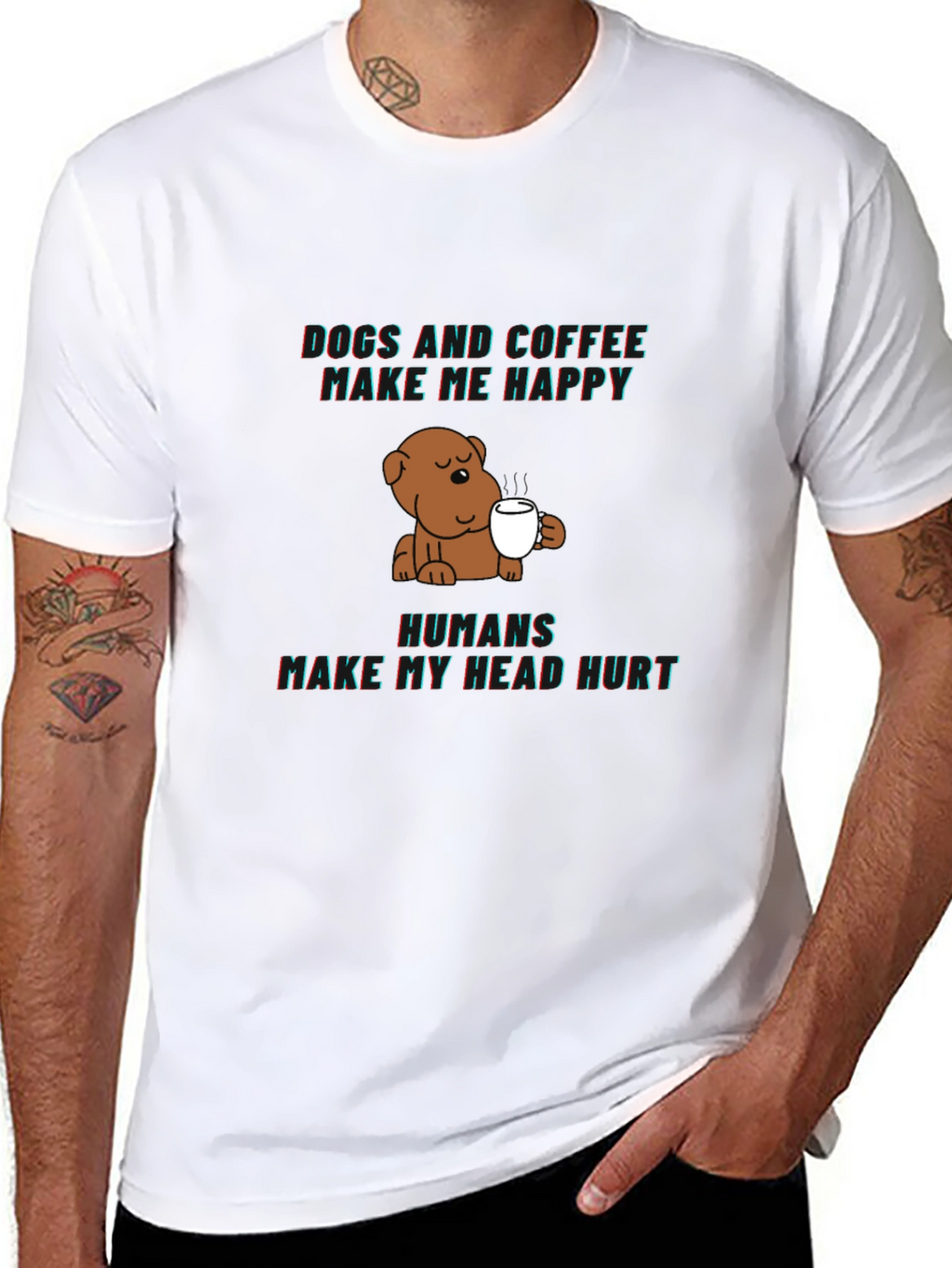 Dogs and Coffee Graphic Tee - Funny Novelty Shirt