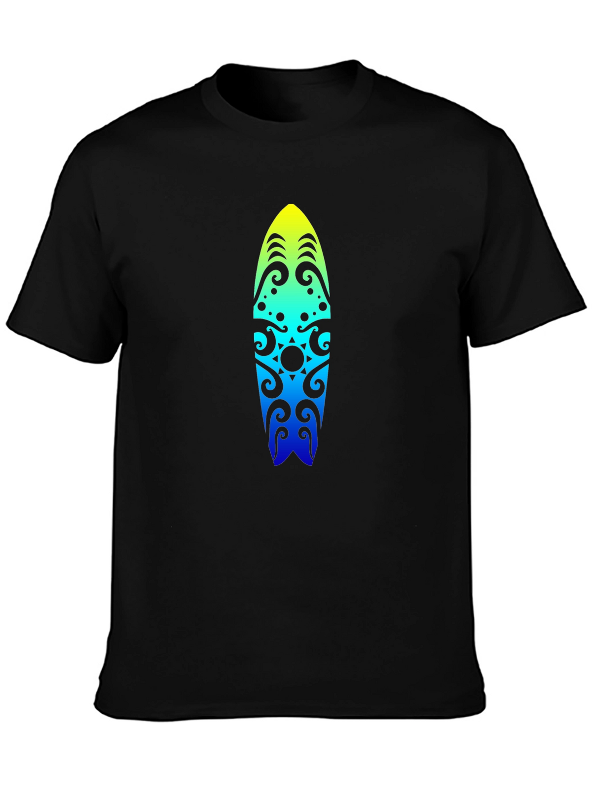 Surfboard Graphic Black T-Shirt