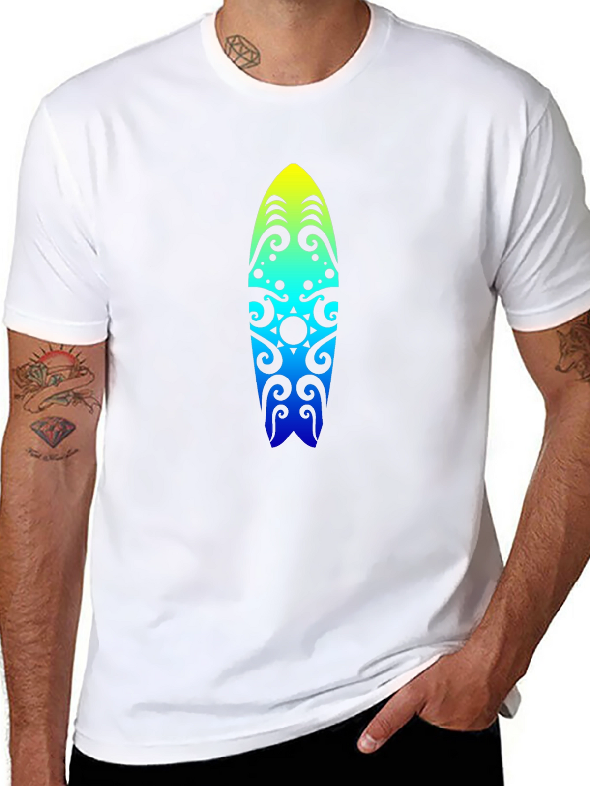 Surfboard Graphic Black T-Shirt