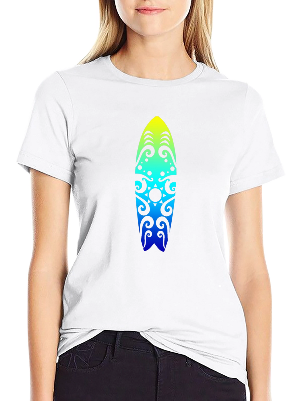 Surfboard Graphic Black T-Shirt
