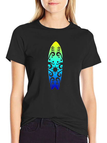 Surfboard Graphic Black T-Shirt