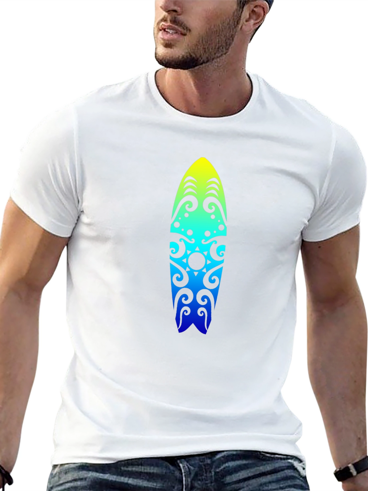 Surfboard Graphic Black T-Shirt
