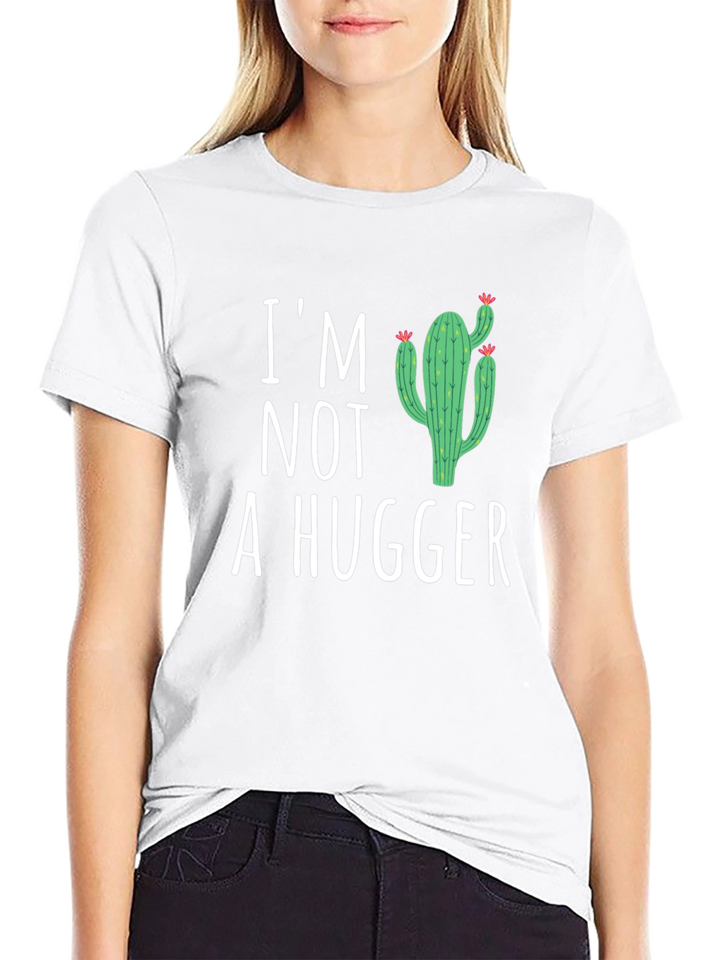 Im Not A Hugger Cactus Graphic T-Shirt