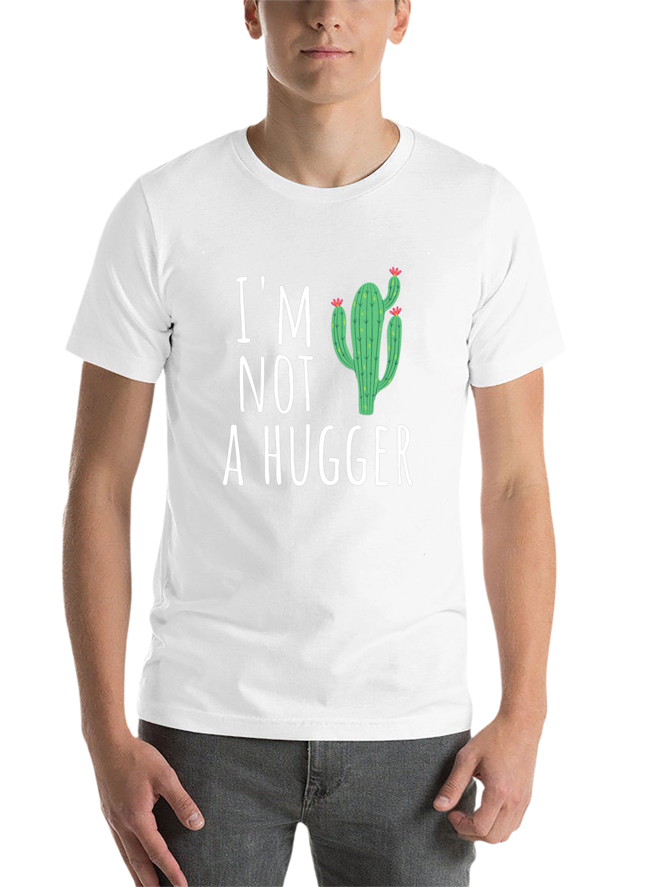 Im Not A Hugger Cactus Graphic T-Shirt