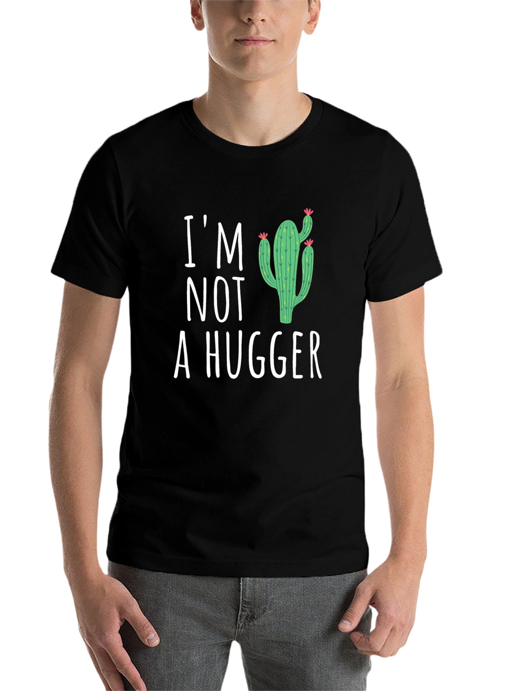 Im Not A Hugger Cactus Graphic T-Shirt