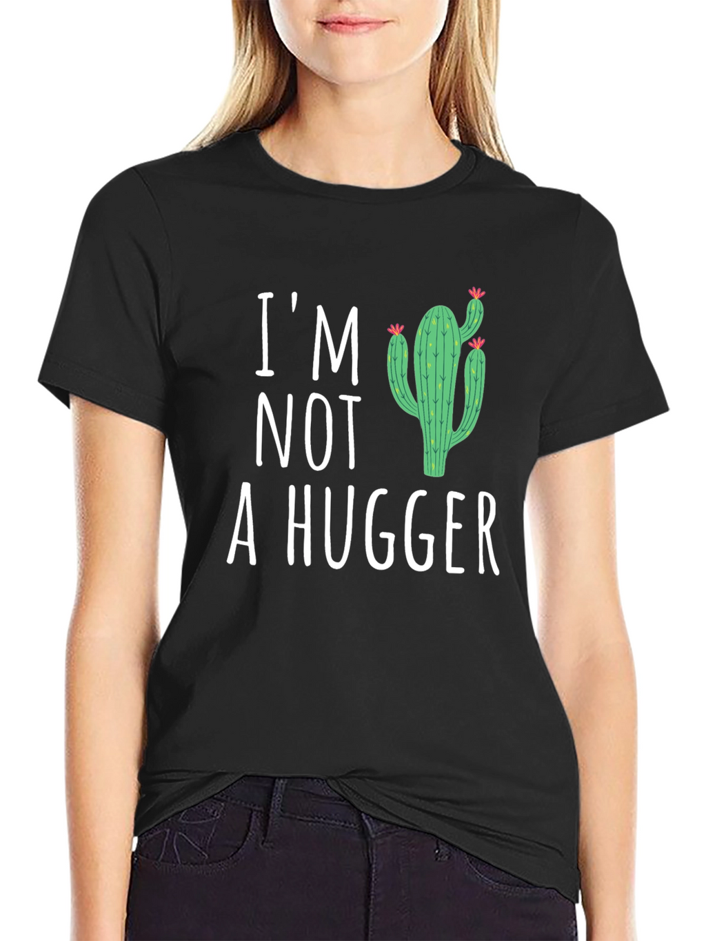 Im Not A Hugger Cactus Graphic T-Shirt