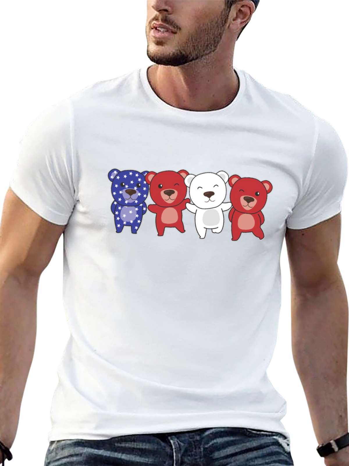Patriotic Bears Graphic T-Shirt
