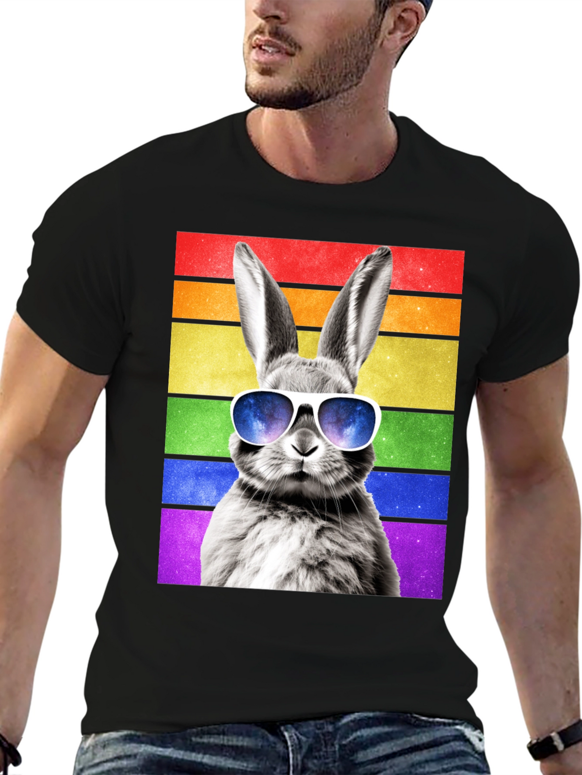 Rainbow Bunny Graphic Tee