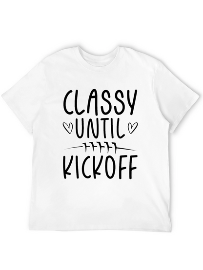 Classy Until Kickoff Black Graphic Tee