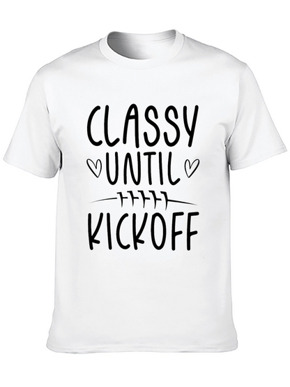 Classy Until Kickoff Black Graphic Tee