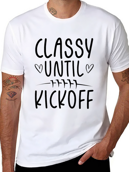 Classy Until Kickoff Black Graphic Tee
