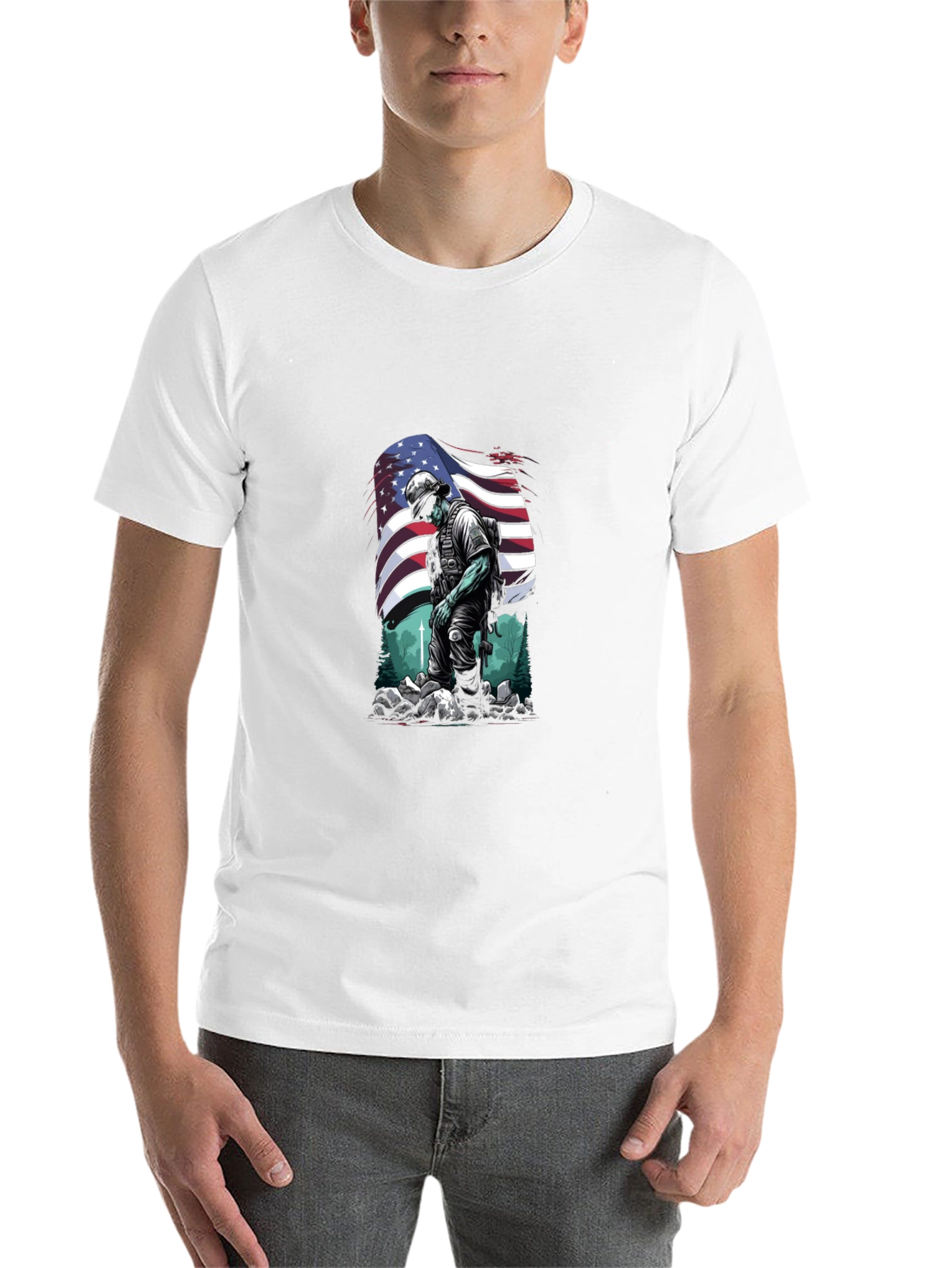 American Soldier Graphic T-Shirt - Patriotic Design