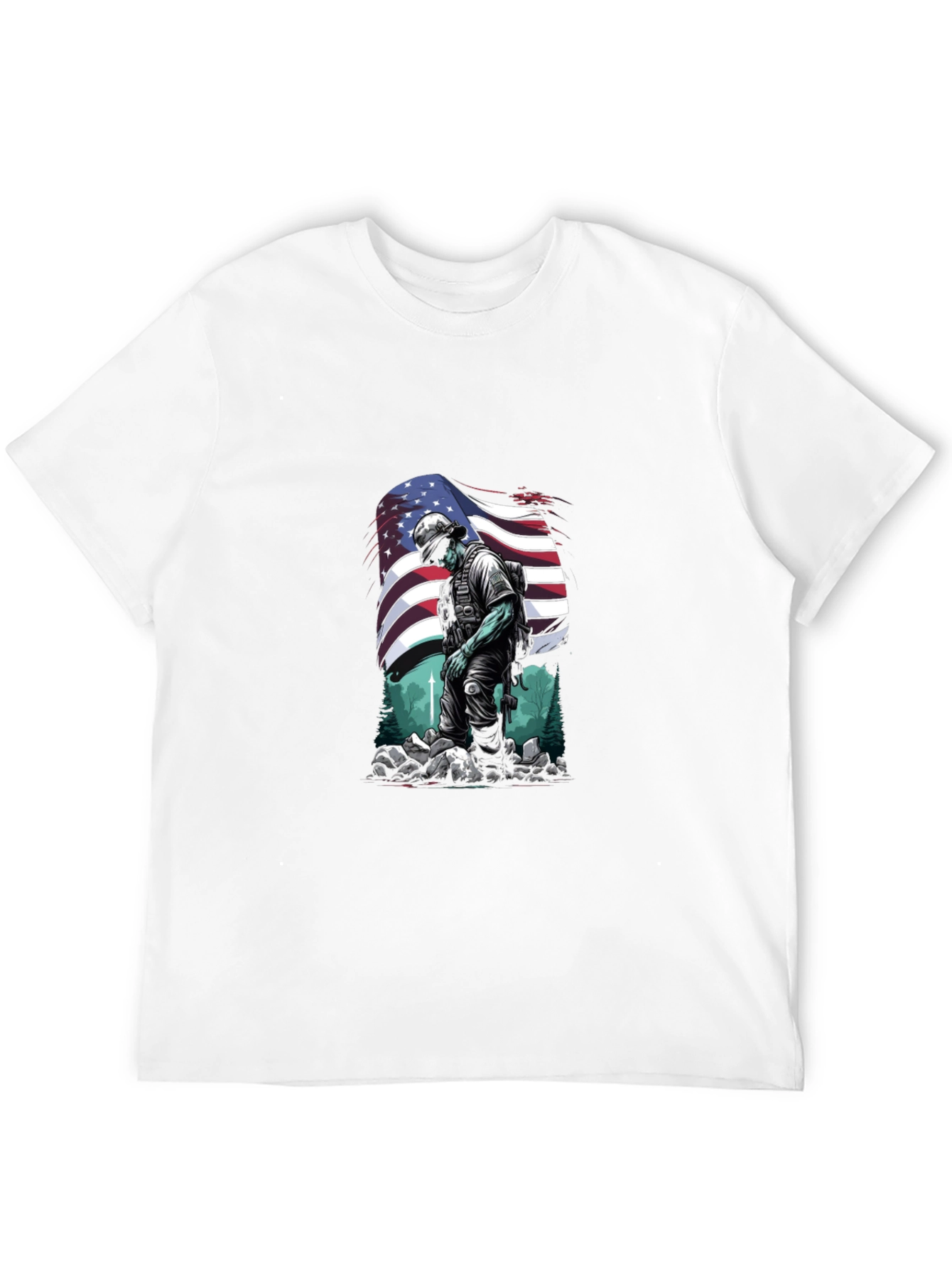 American Soldier Graphic T-Shirt - Patriotic Design