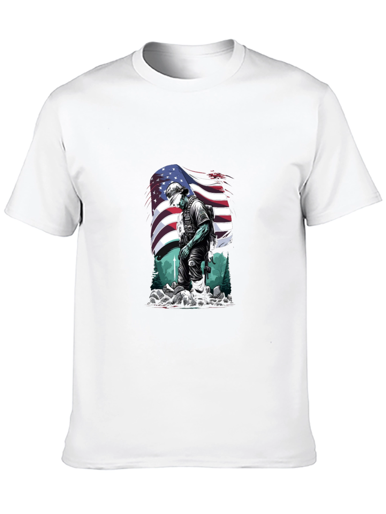 American Soldier Graphic T-Shirt - Patriotic Design