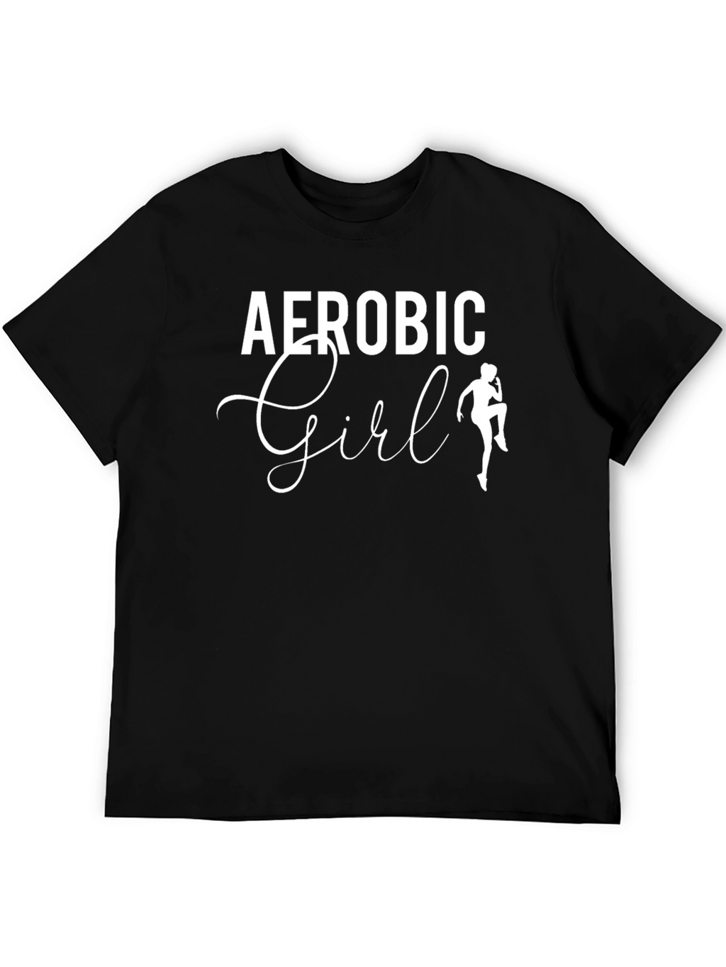 Aerobic Girl Black T-Shirt - Workout Fashion