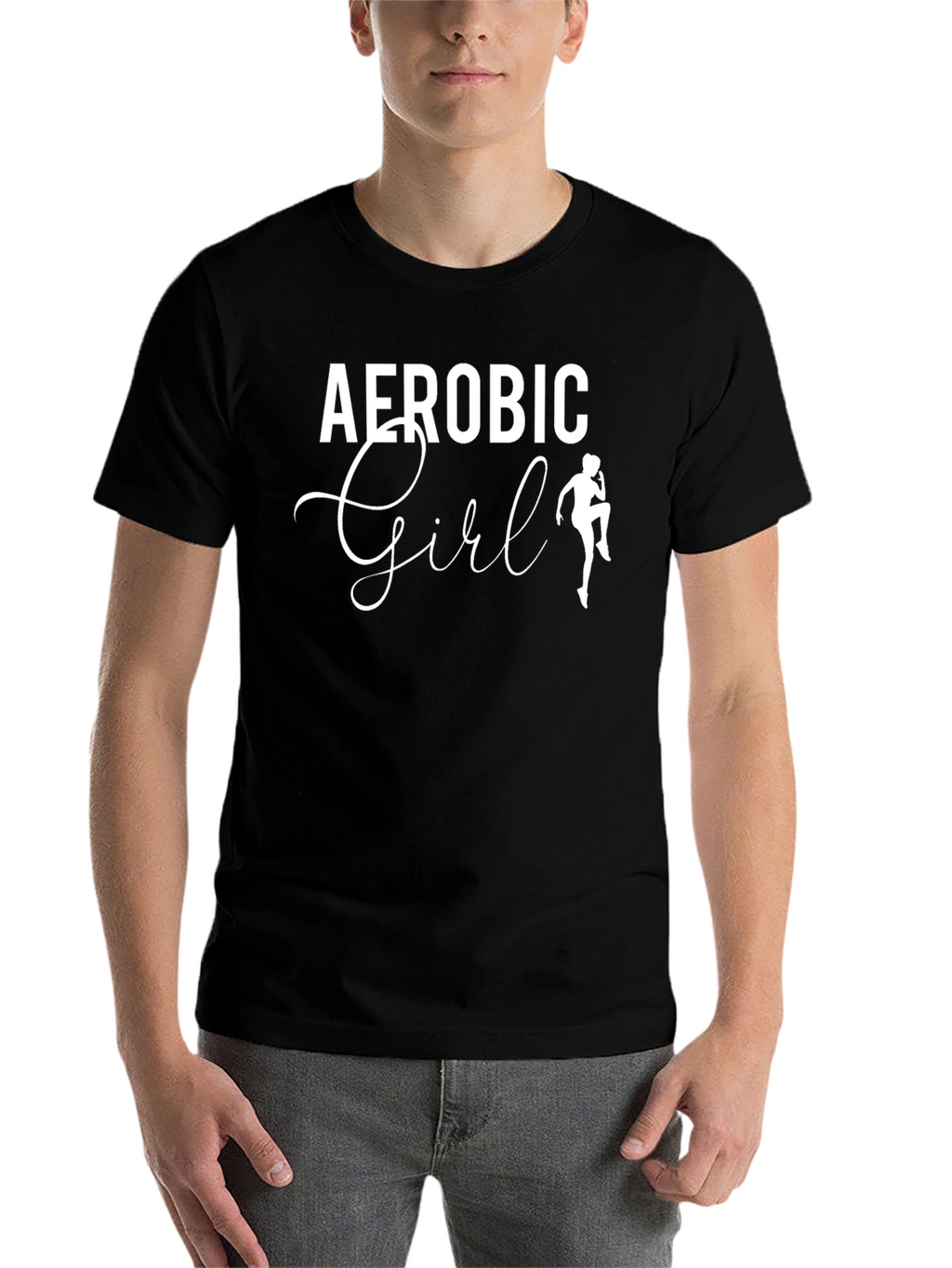 Aerobic Girl Black T-Shirt - Workout Fashion