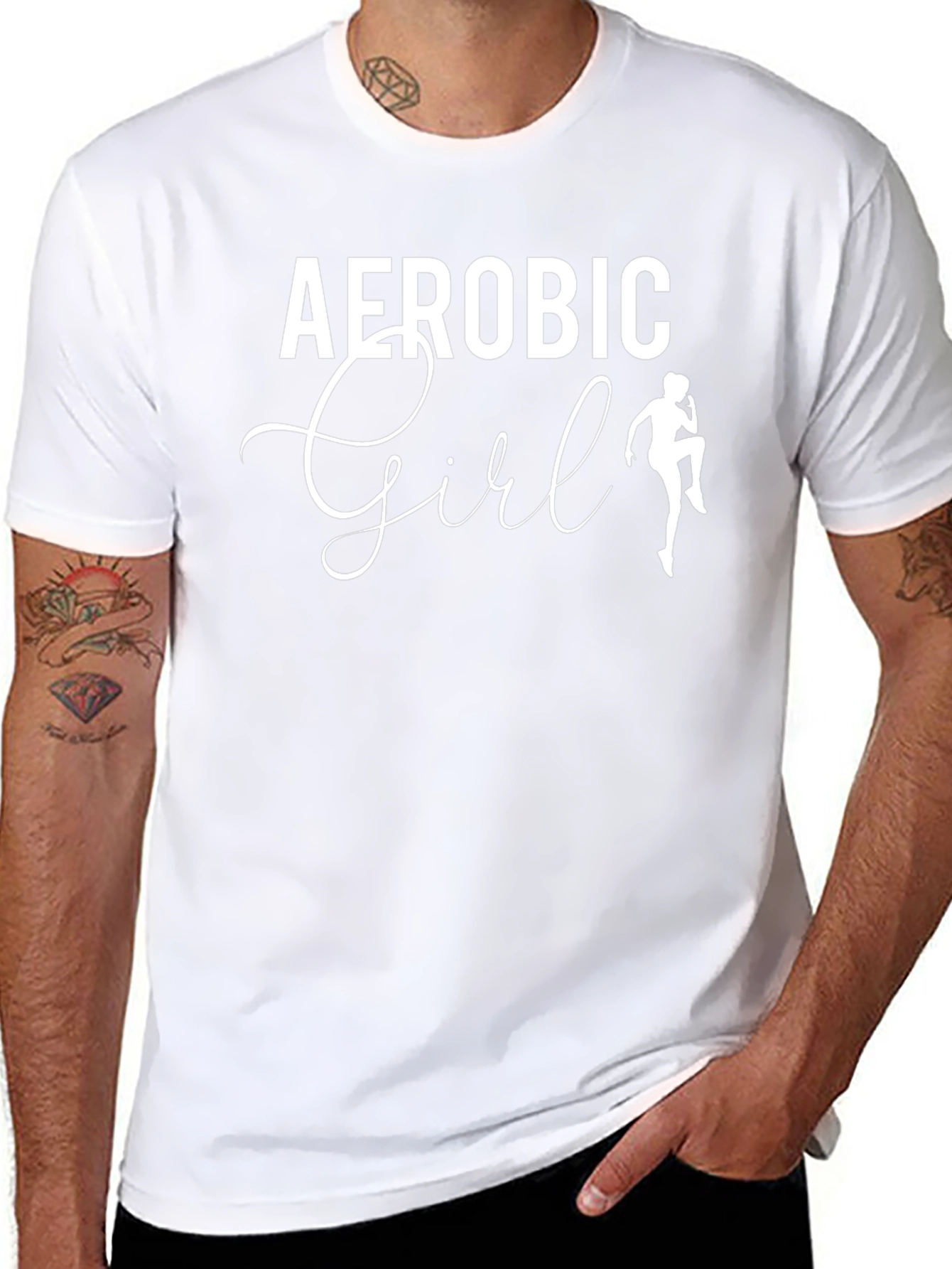Aerobic Girl Black T-Shirt - Workout Fashion