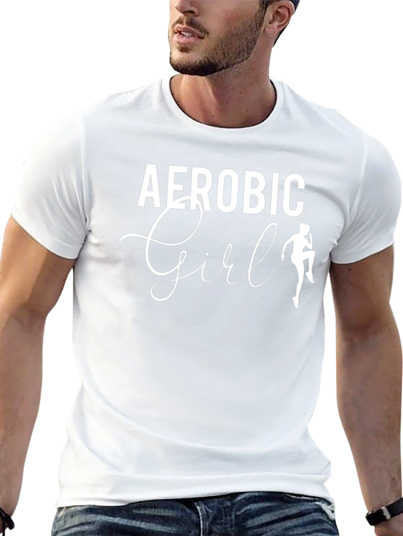 Aerobic Girl Black T-Shirt - Workout Fashion