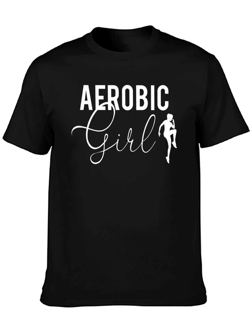 Aerobic Girl Black T-Shirt - Workout Fashion