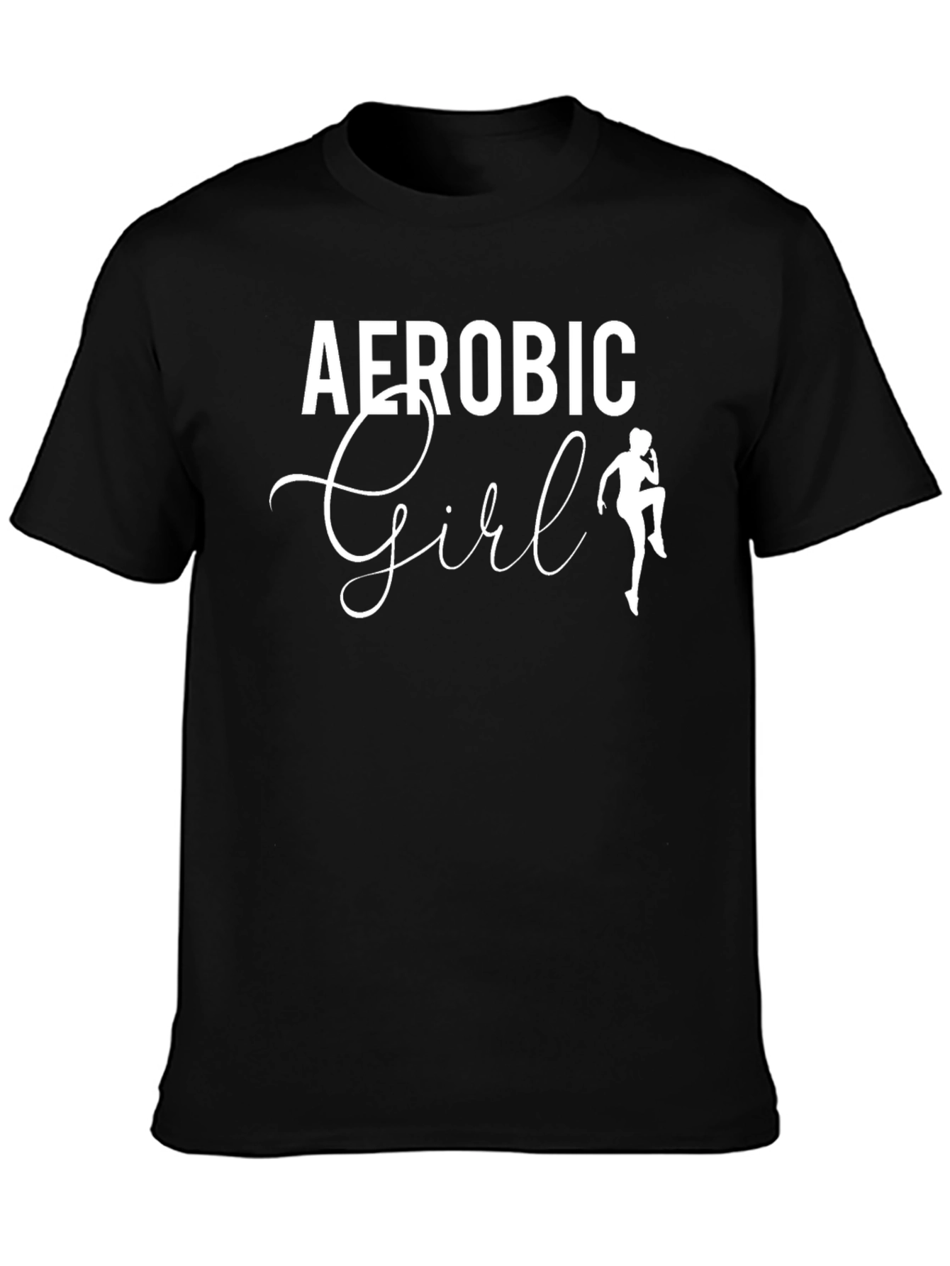 Aerobic Girl Black T-Shirt - Workout Fashion