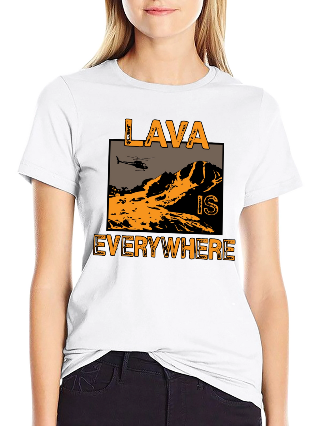 Lava is Everywhere Graphic T-Shirt - Black Cotton Blend