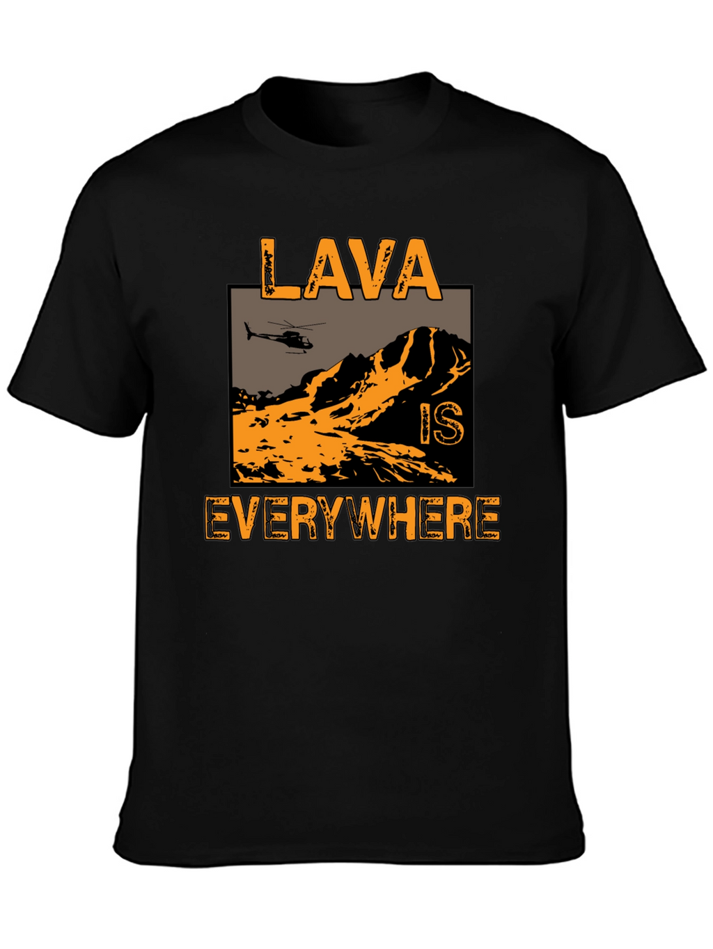 Lava is Everywhere Graphic T-Shirt - Black Cotton Blend