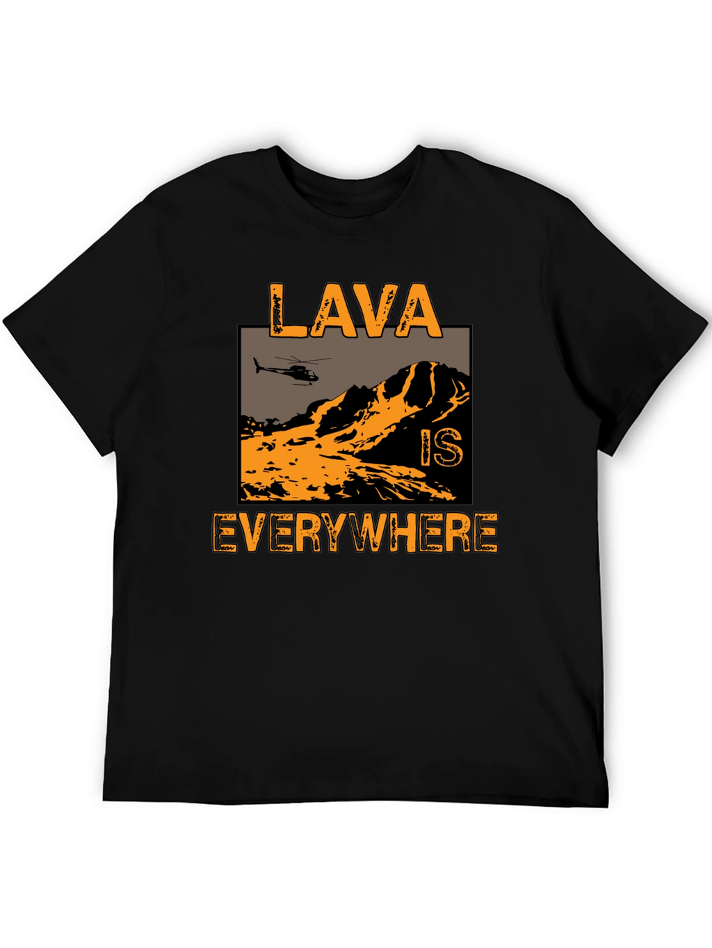 Lava is Everywhere Graphic T-Shirt - Black Cotton Blend