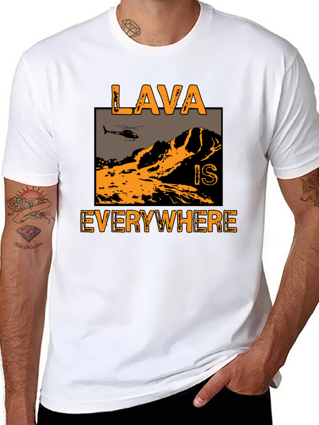 Lava is Everywhere Graphic T-Shirt - Black Cotton Blend