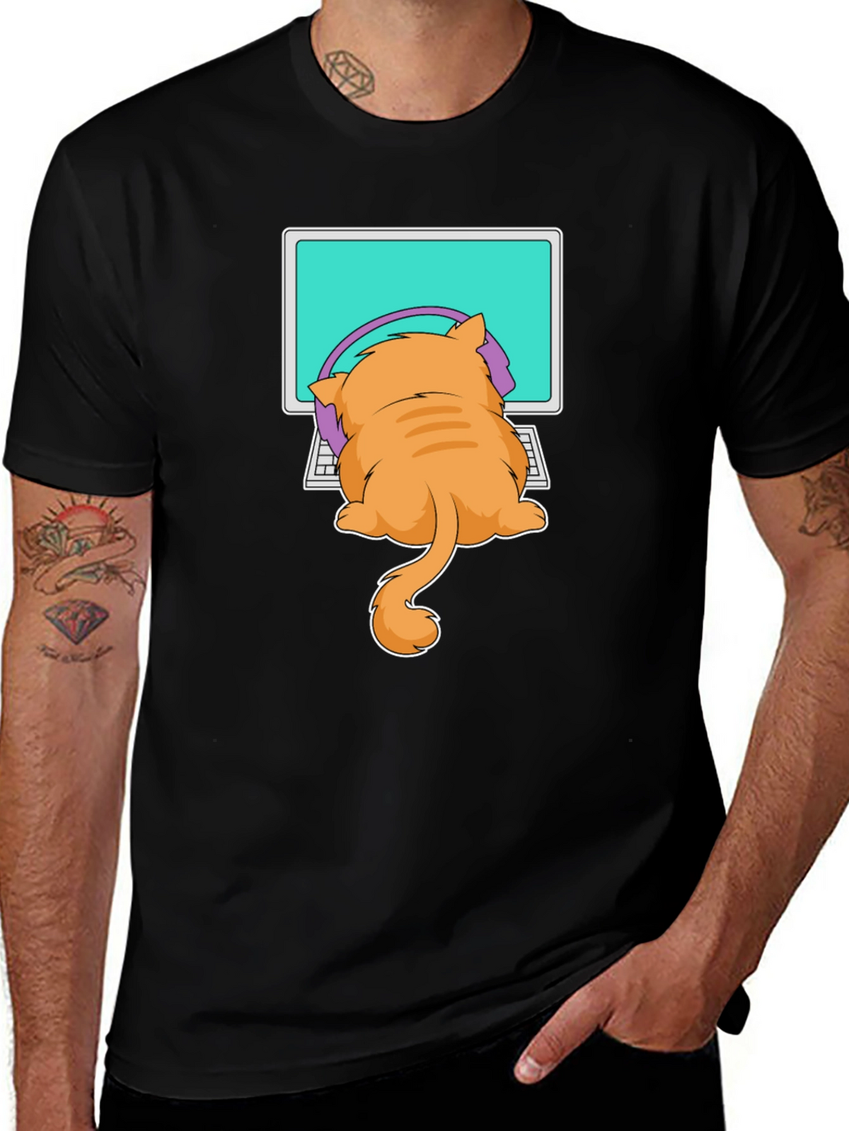 Cat Gamer T-Shirt - Funny Kitten Computer Tee