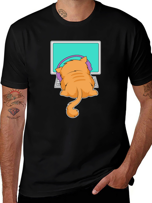 Cat Gamer T-Shirt - Funny Kitten Computer Tee