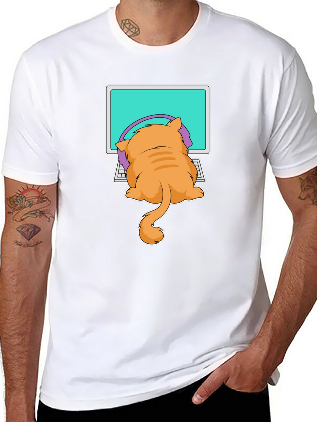 Cat Gamer T-Shirt - Funny Kitten Computer Tee