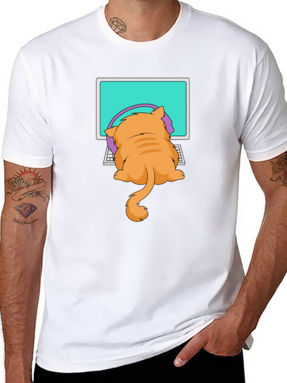 Cat Gamer T-Shirt - Funny Kitten Computer Tee