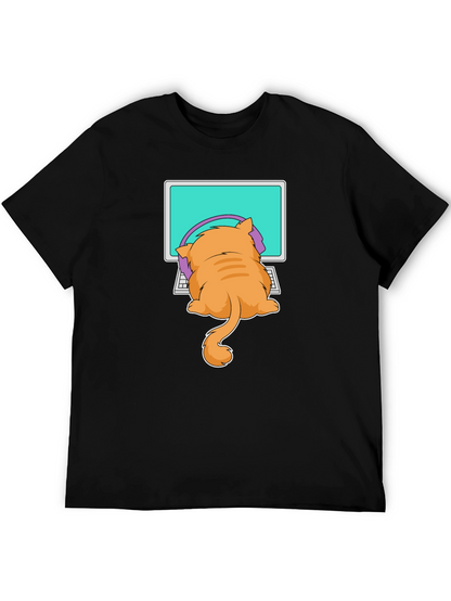Cat Gamer T-Shirt - Funny Kitten Computer Tee