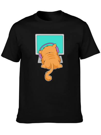 Cat Gamer T-Shirt - Funny Kitten Computer Tee